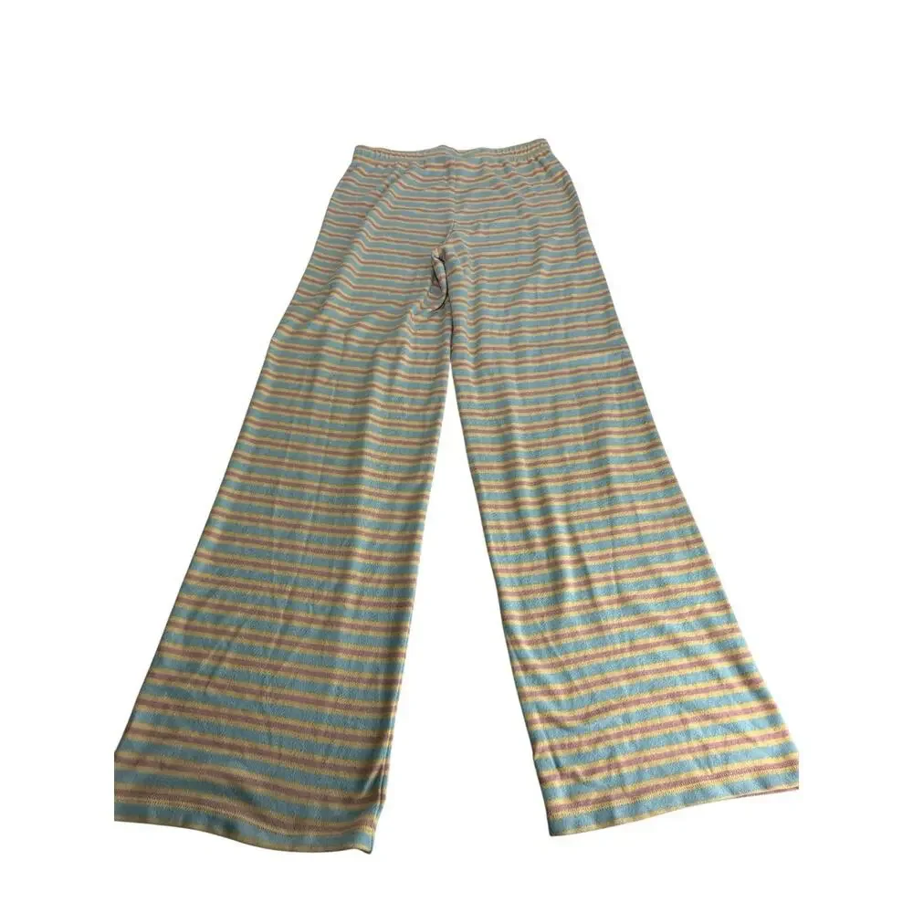 pj salvage Women’s Size XS striped pajama lounge pants daisy detail